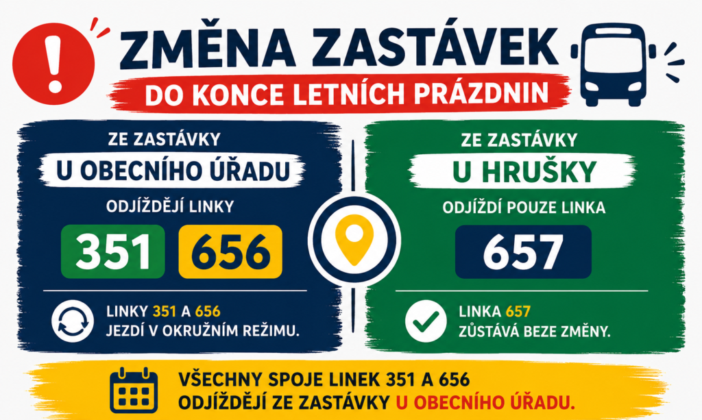  Informace o změnách autobusových linek v Nové Vsi
