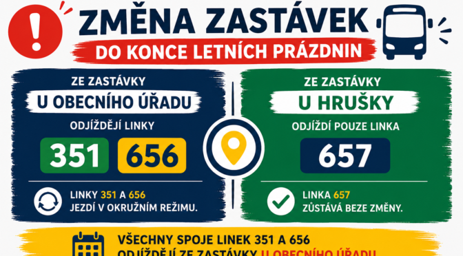  Informace o&nbsp;změnách autobusových linek v&nbsp;Nové Vsi